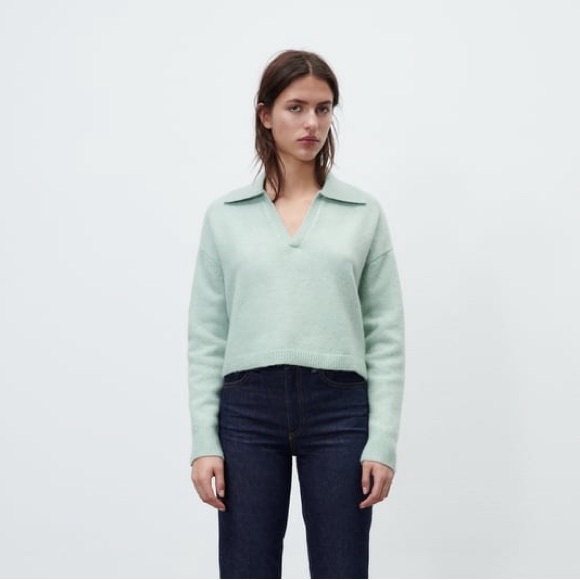 Zara POLO COLLAR KNIT SWEATER - M - Picture 3 of 11